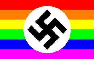 Bandiera LGBT e svastica_Gaystapo